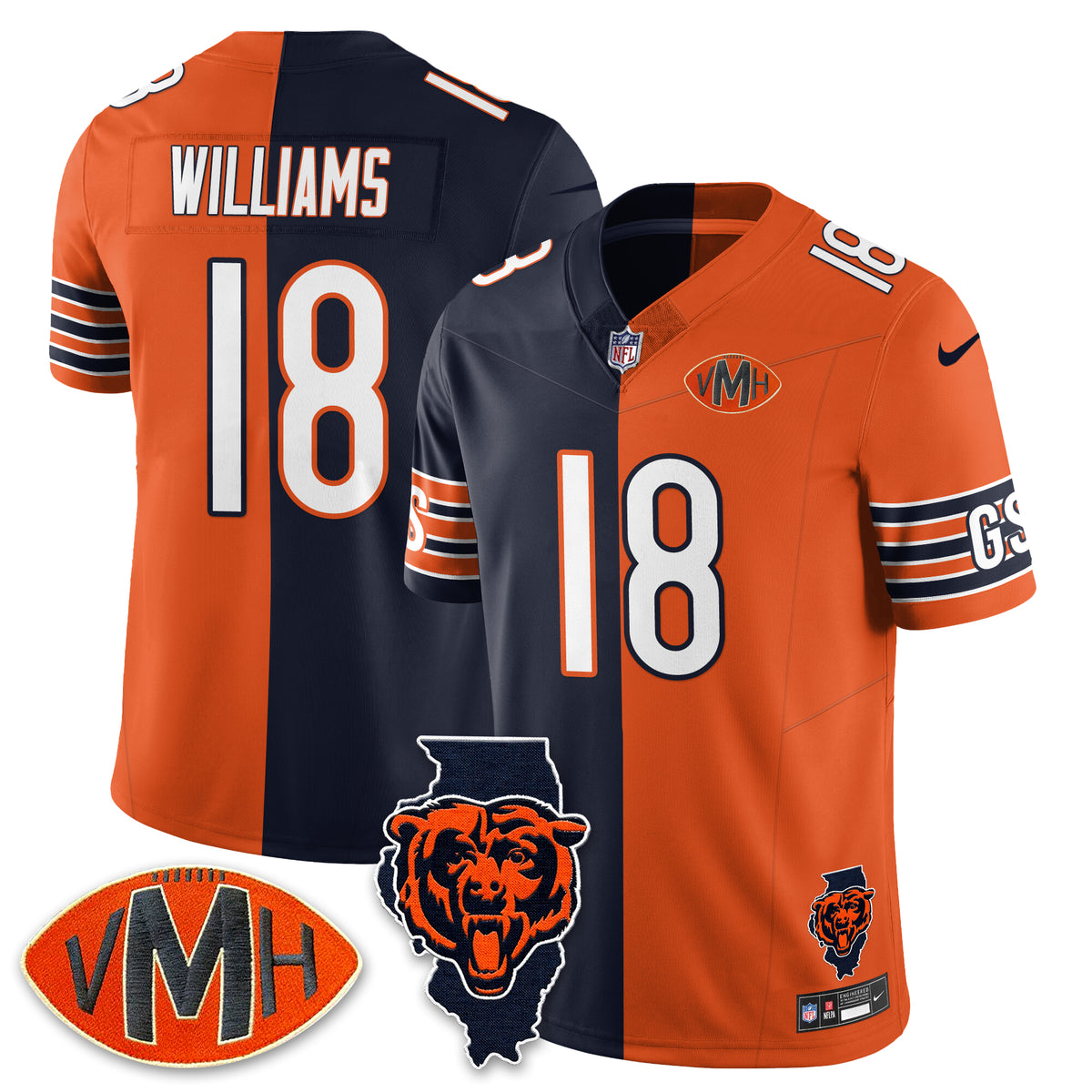 CHI Honor Virginia Halas McCaskey Split Edition - Stitched