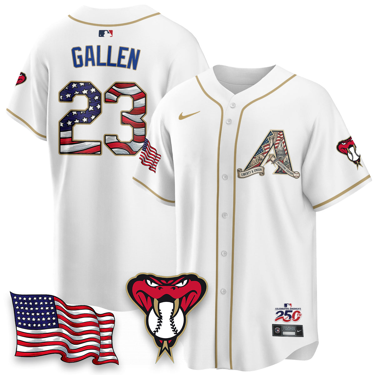 Arizona Diamondbacks 2026 Independence Day USA Vapor Limited Jersey - Stitched-NHM