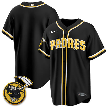 San Diego Padres x Grim Reaper Vapor Jersey - Stitched