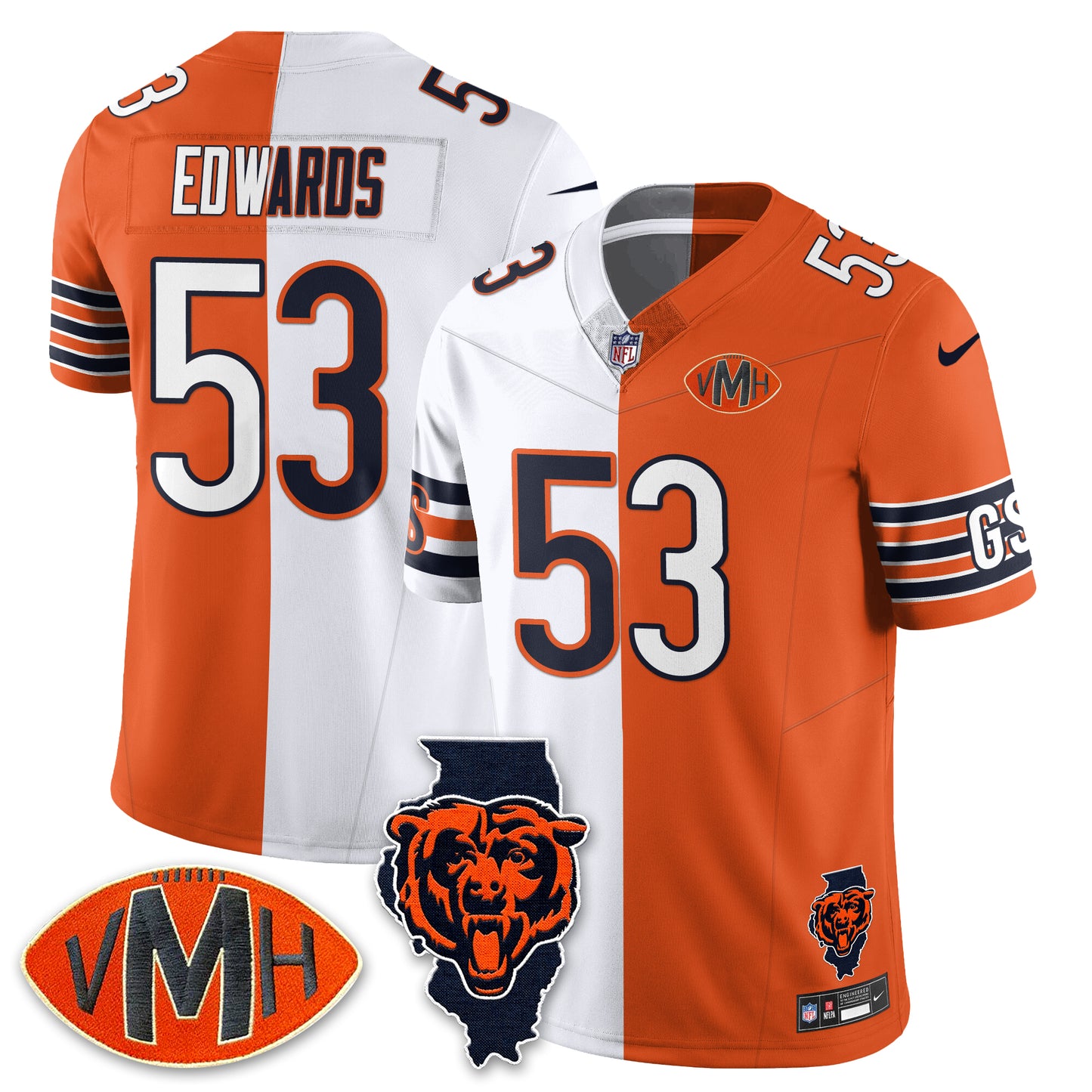 CHI Honor Virginia Halas McCaskey Split Edition - Stitched