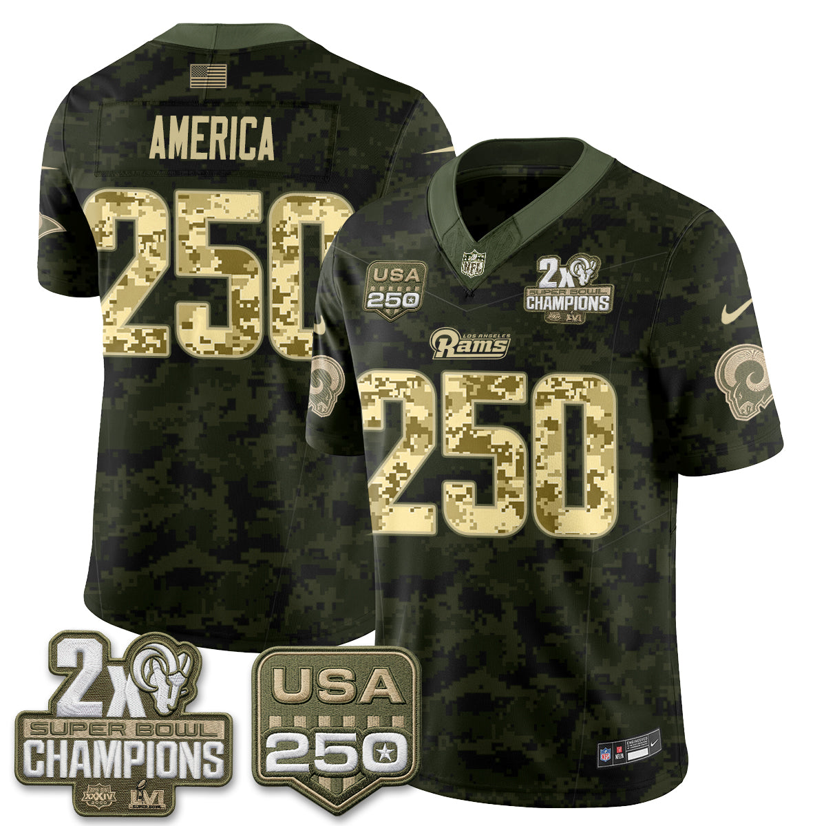 LAR 2026 Salute To Service Vapor Jersey - Stitched