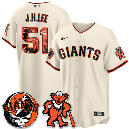 San Francisco Giants x Grateful Dead Vapor Jersey - Stitched