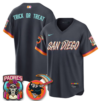 San Diego Padres x Grim Reaper Vapor Jersey - Stitched