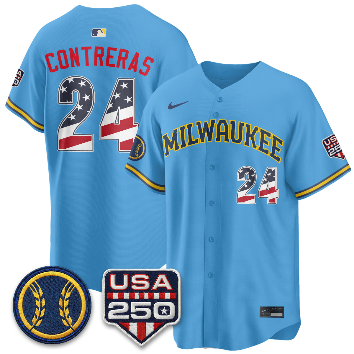 Milwaukee Brewers Fourth of July Vapor Limited Jersey - Stitched