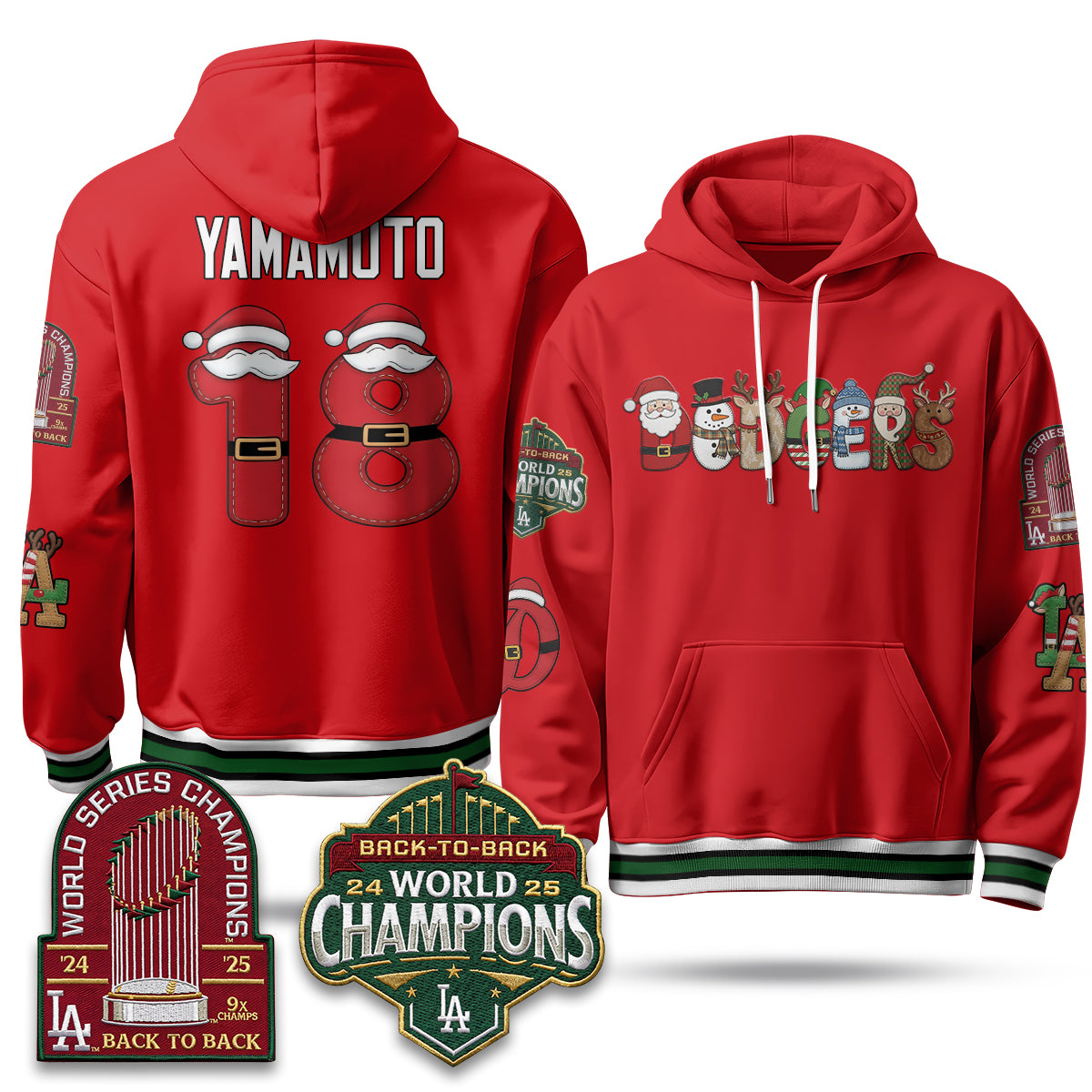 Los Angeles Dodgers 2026 Xmas Edition Hoodie - Stitched