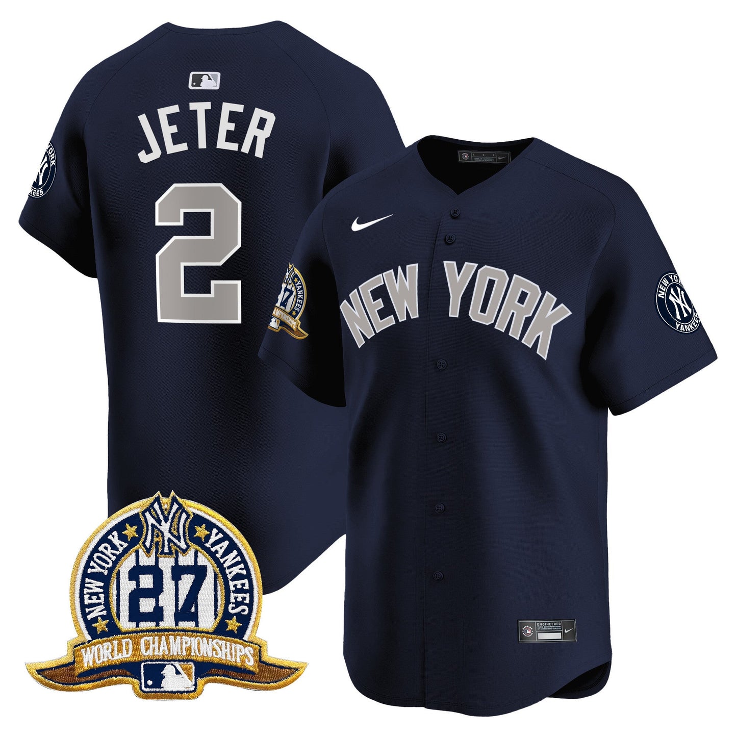 Men's New York Yankees 27 Time Champions Patch Vapor Premier Limited Jersey - All Stitched