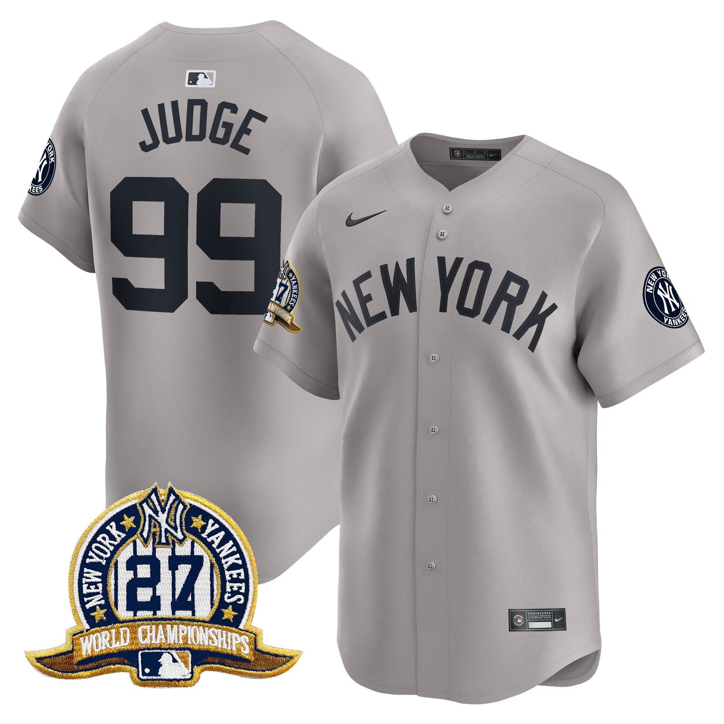 Men's New York Yankees 27 Time Champions Patch Vapor Premier Limited Jersey - All Stitched