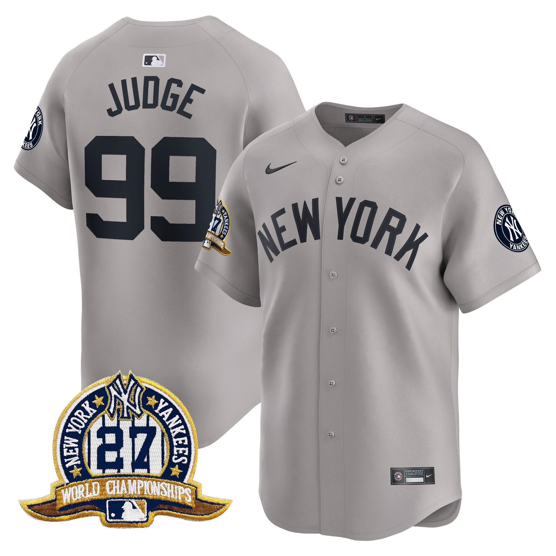 Men's New York Yankees 27 Time Champions Patch Vapor Premier Limited Jersey - All Stitched