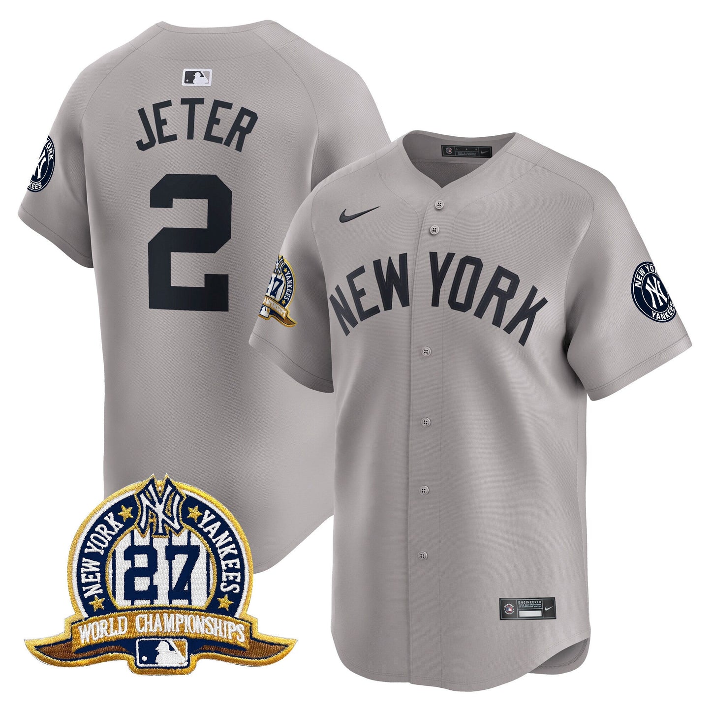 Men's New York Yankees 27 Time Champions Patch Vapor Premier Limited Jersey - All Stitched