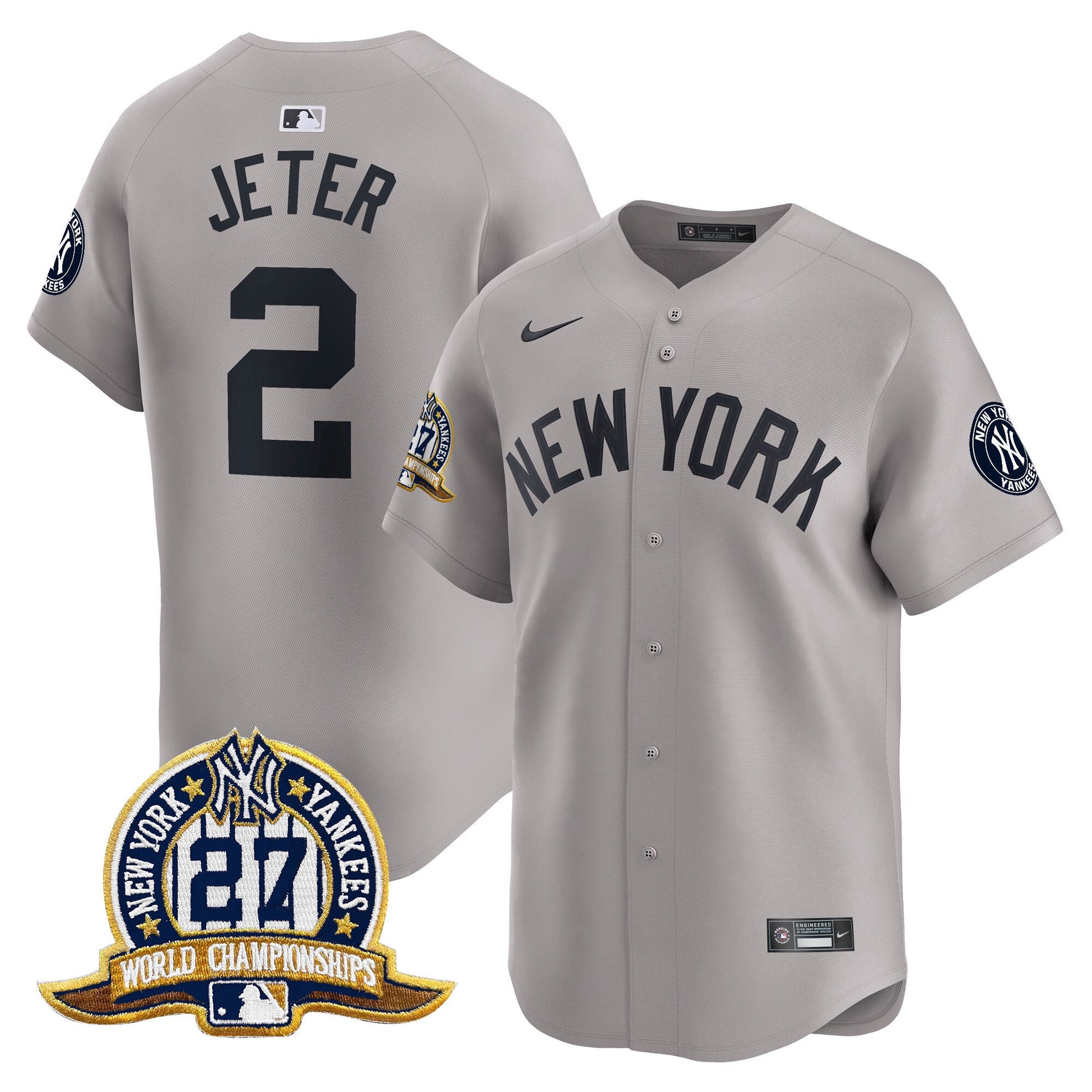 Men's New York Yankees 27 Time Champions Patch Vapor Premier Limited Jersey - All Stitched