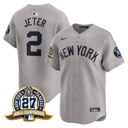 Men's New York Yankees 27 Time Champions Patch Vapor Premier Limited Jersey - All Stitched