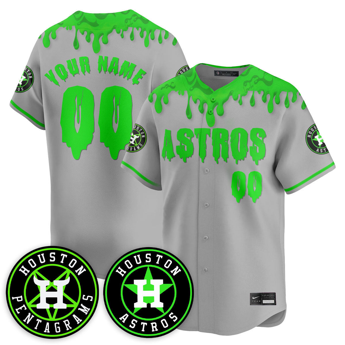 Custom HOU "Slime Night Special" Jersey - Stitched