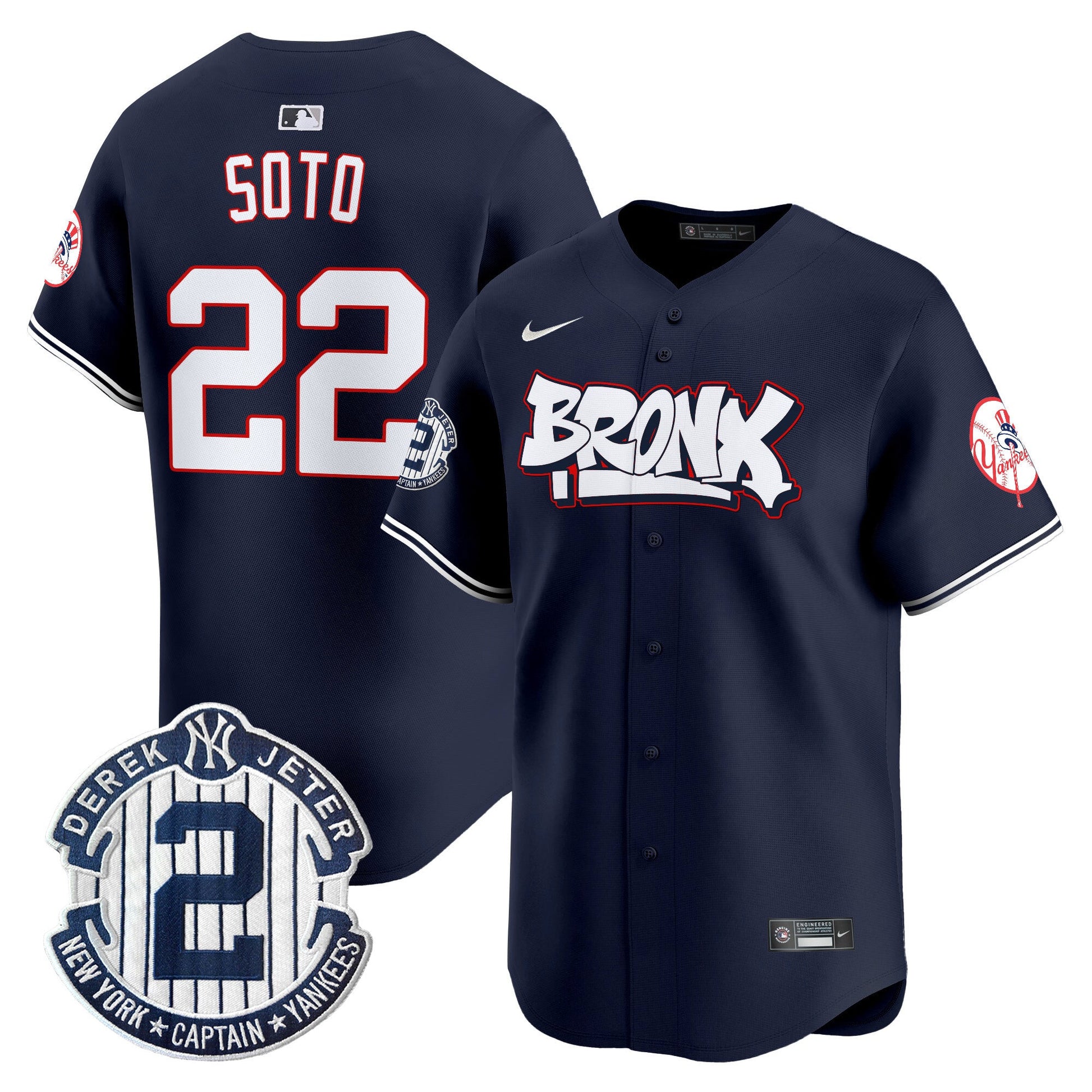 Men's New York Yankees The Bronx Graffiti Vapor Premier Limited Jersey V4 - All Stitched