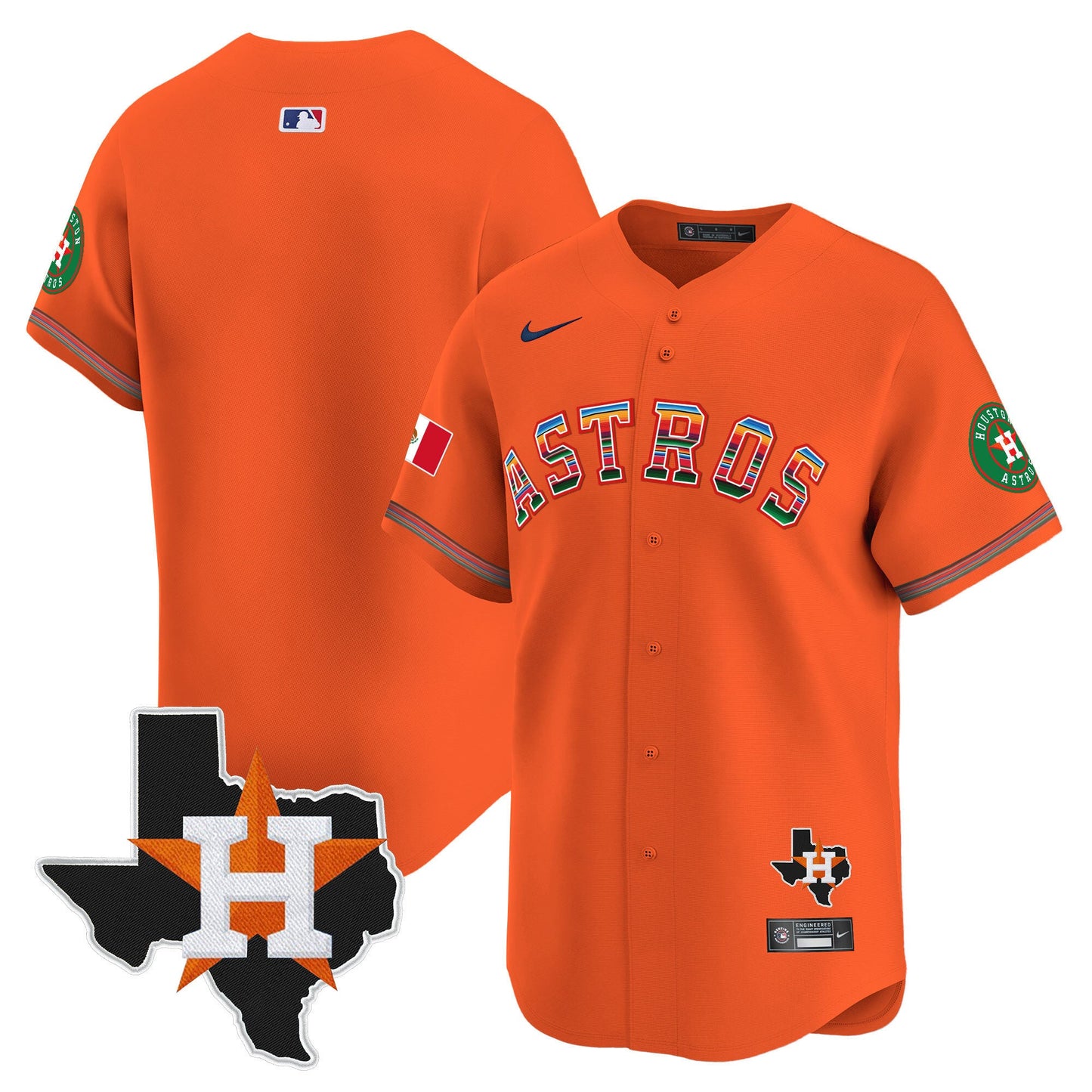 Men's Astros Mexico Texas Patch Vapor Premier Limited Jersey - All Stitched