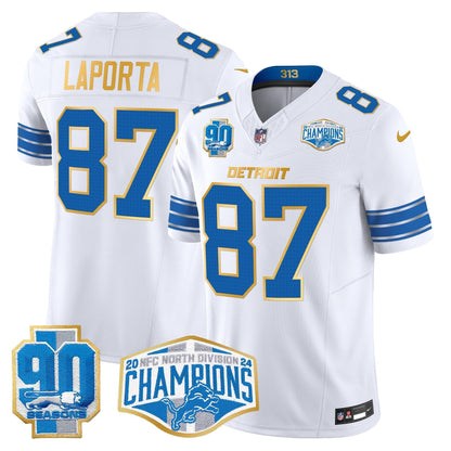DET 2024 NFC North Division Champions Patch Gold Trim Vapor Limited Jersey - All Stitched