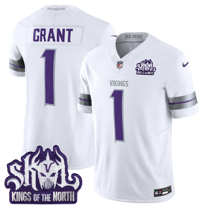 Men's Minnesota Vikings 2025 Winter Warrior Skol Patch Vapor Limited Jersey - All Stitched