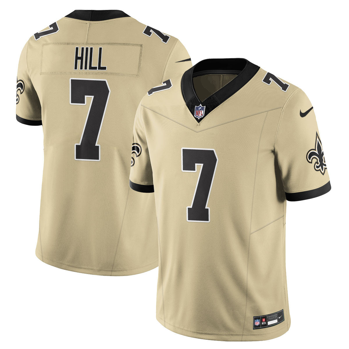 Men's New Orleans Saints Golds Alternate Patch "C" Vapor Limited Jersey - All Stitched