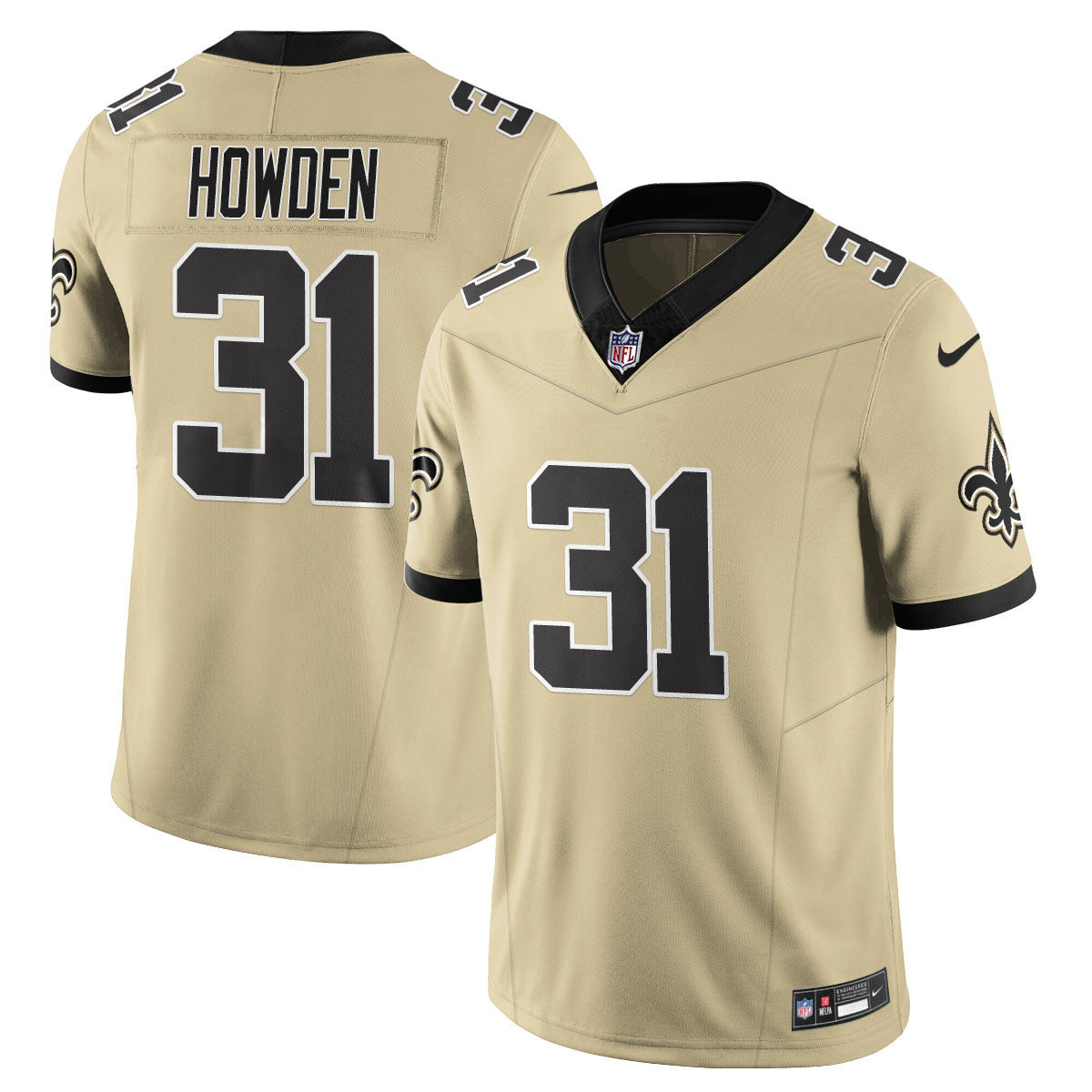 Men's New Orleans Saints Golds Alternate Patch "C" Vapor Limited Jersey - All Stitched