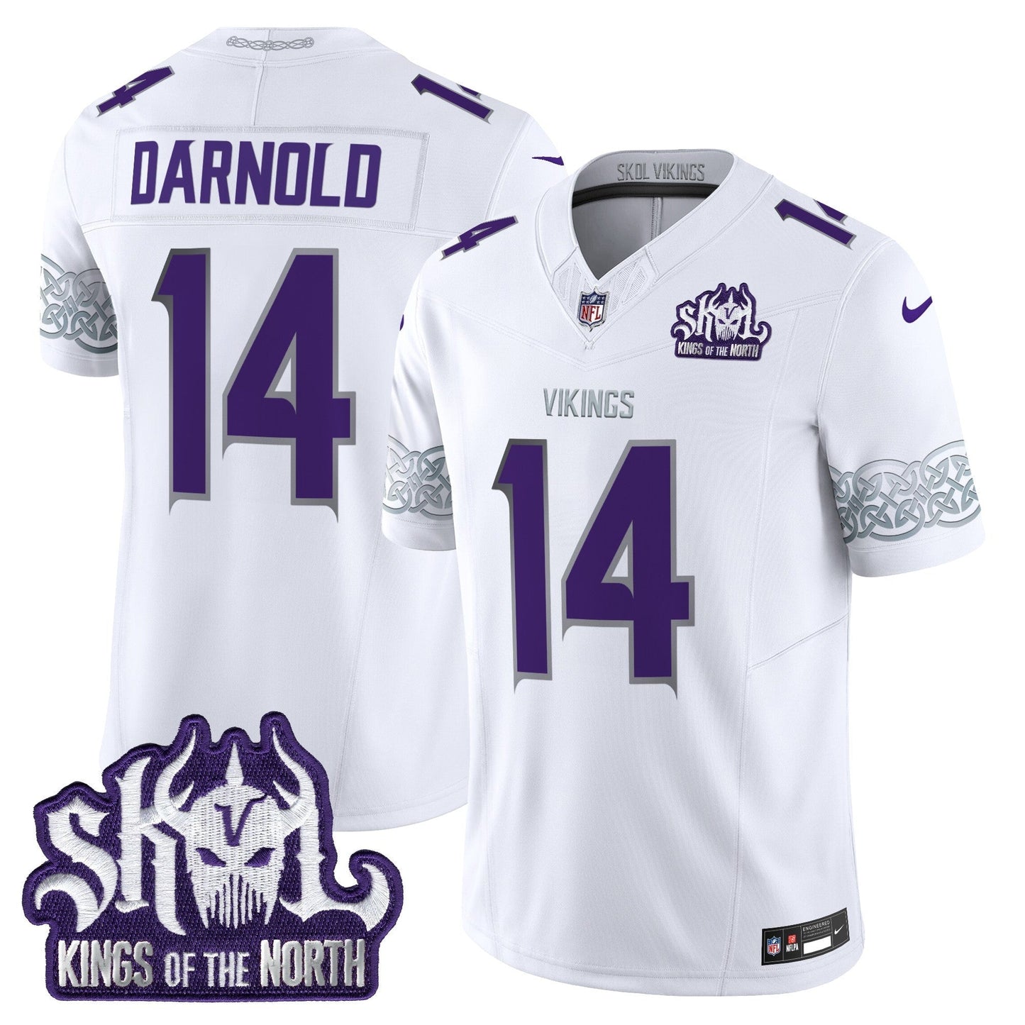MIN King Of The North Patch Throwback Vapor Limited Jersey V2 - All Stitched