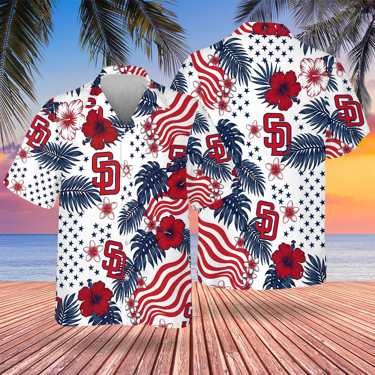 SD Special Semiquincentennial Hawaiian Design Button Shirt V4